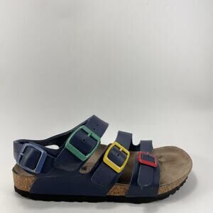 Birkenstock Four Strap Sandals Kids 33 EU, US 2-2.5 Blue Multi Color Buckles